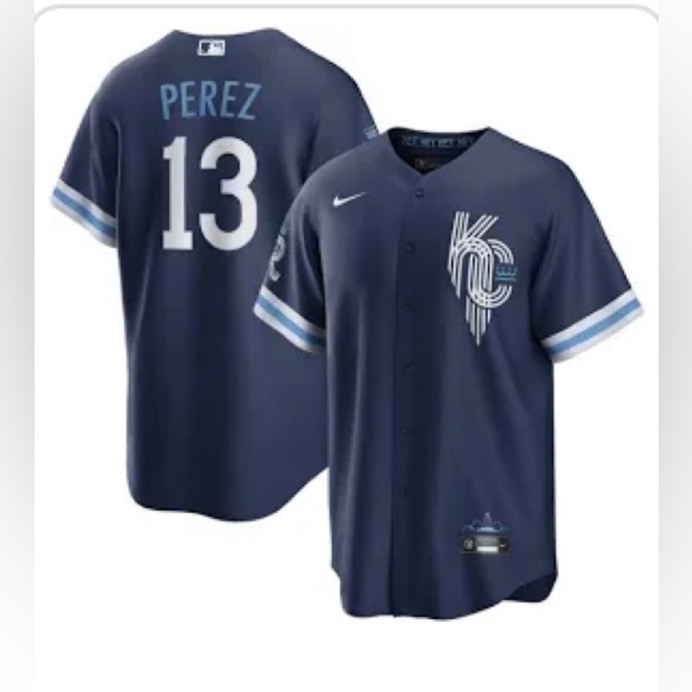 Kansas City Royals Salvador Perez Nike -NEW -Men's Navy 2022 City Connect Jersey